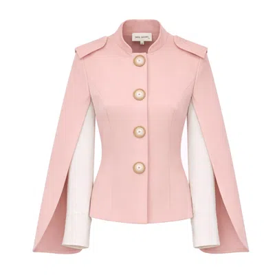 Julia Allert Women's Tailored Structured Cape Blazer Pale Pink