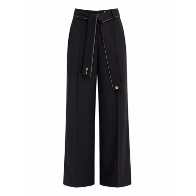 Julia Allert Women's Tie-waist Straight-leg Trousers – Black