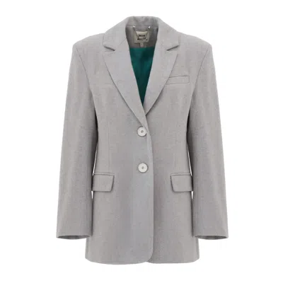 Julia Allert Women's Timeless Longline Blazer With Notched Lapel Grey In Gray