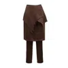 Julia Allert Women's Unique Hybrid Satin Skirt-pants Brown In Brown