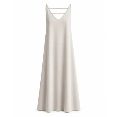 Julia Allert Women's White Casual V-neck Strappy Maxi Dress - Ivory