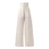 Julia Allert Women's White High Waist Long Wide Leg Trousers In White
