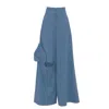 Julia Allert Women's Wide Flared Trousers With Calla Flower Pale Blue In Blue