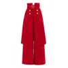 Julia Allert Women's Wide Leg Trousers With Skirt Overlay Red In Red