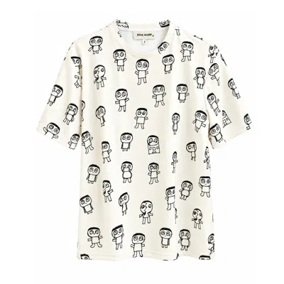 Julia Allert Women's Yellow Art Print Crew Neck T-shirt – Ivory In White