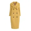 Julia Allert Women's Yellow Classic Wool-blend Double-breasted Coat – Mustard In Yellow