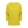 Julia Allert Women's Yellow / Orange Crinkled Boat Neck Sweater Yellow In Yellow/orange