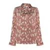 Julia Allert Women's Yellow / Orange / Pink Designer Dragonfly Satin Shirt Terracotta Pink In Yellow/orange/pink