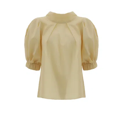 Julia Allert Women's Yellow / Orange Puff Short-sleeve Blouse Yellow In Yellow/orange