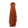Julia Allert Yellow / Orange Two-piece Set Knit Dress And Pants Terracotta In Yellow/orange