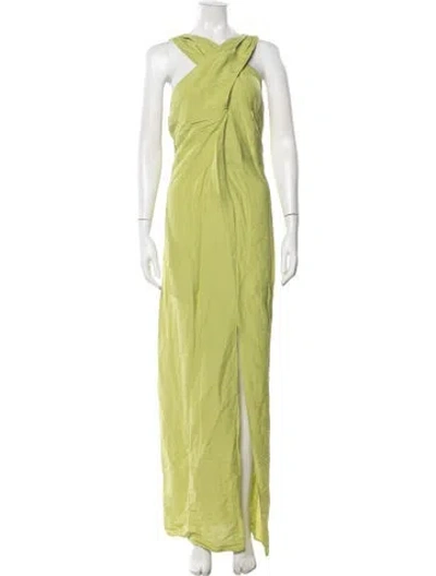 Pre-owned Julia Amory Asymmetrical Long Dress In Green