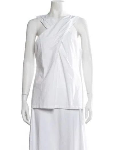 Pre-owned Julia Amory Asymmetrical Sleeveless Top In White