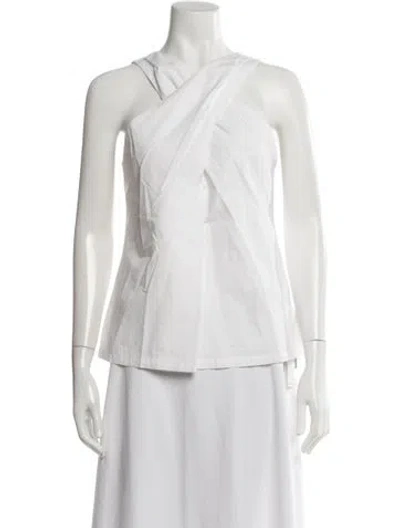 Pre-owned Julia Amory Asymmetrical Sleeveless Top In White