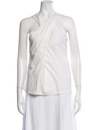 Pre-owned Julia Amory Asymmetrical Sleeveless Top In White