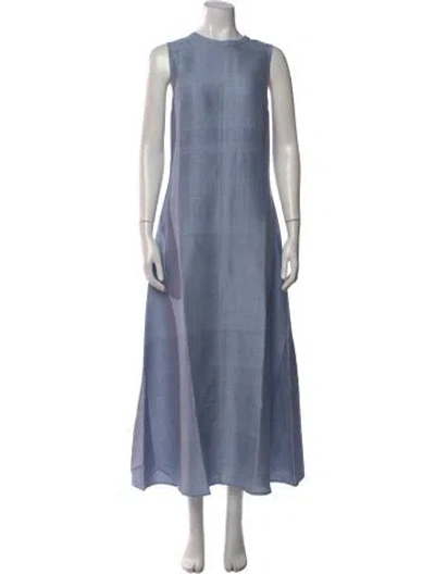 Pre-owned Julia Amory Crew Neck Long Dress In Blue