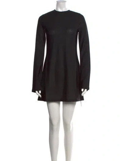 Pre-owned Julia Amory Crew Neck Mini Dress In Black