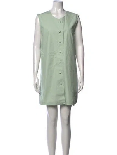 Pre-owned Julia Amory Crew Neck Mini Dress In Green