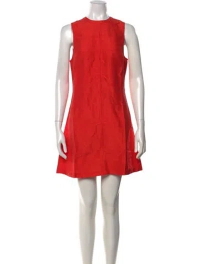Pre-owned Julia Amory Crew Neck Mini Dress In Orange