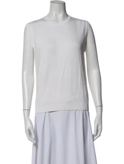 Pre-owned Julia Amory Crew Neck Short Sleeve Top In White