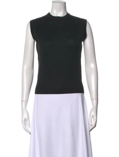 Pre-owned Julia Amory Crew Neck Sleeveless Top In Black