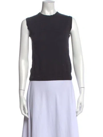 Pre-owned Julia Amory Crew Neck Sleeveless Top In Black