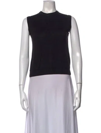 Pre-owned Julia Amory Crew Neck Sleeveless Top In Black