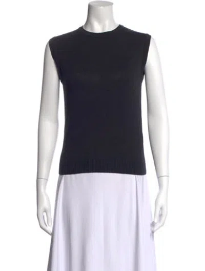 Pre-owned Julia Amory Crew Neck Sleeveless Top In Blue