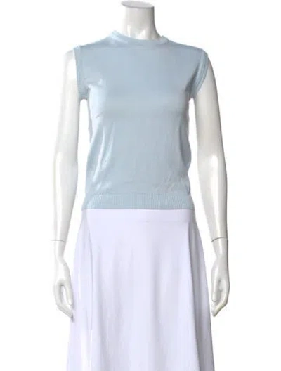 Pre-owned Julia Amory Crew Neck Sleeveless Top In Blue/white