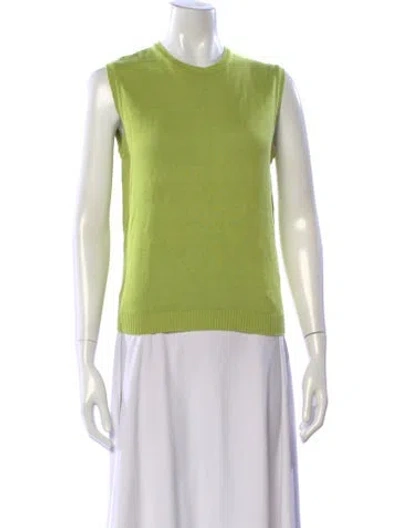 Pre-owned Julia Amory Crew Neck Sleeveless Top In Green