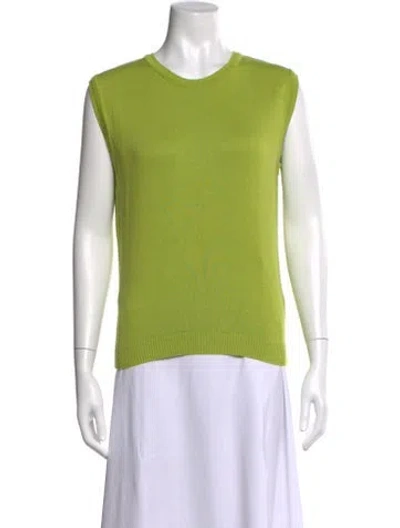 Pre-owned Julia Amory Crew Neck Sleeveless Top In Green