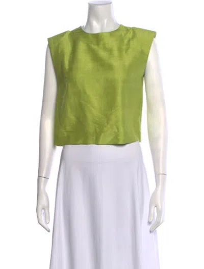 Pre-owned Julia Amory Crew Neck Sleeveless Top In Green