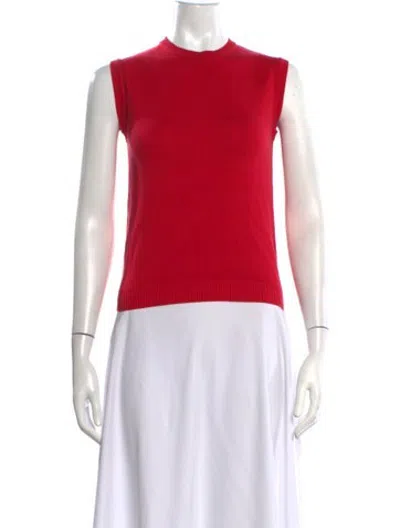 Pre-owned Julia Amory Crew Neck Sleeveless Top In Red