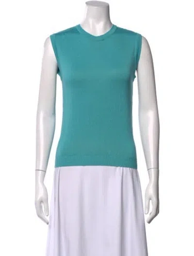 Pre-owned Julia Amory Crew Neck Sleeveless Top W/ Tags In Blue