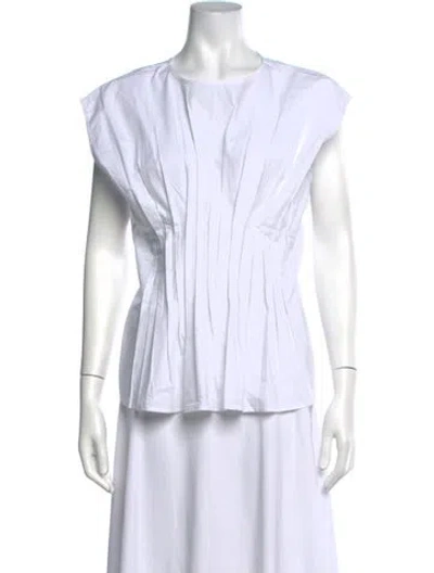 Pre-owned Julia Amory Crew Neck Sleeveless Top W/ Tags In White