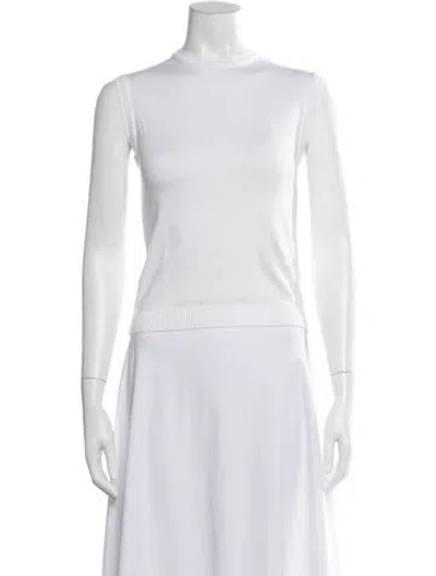 Pre-owned Julia Amory Crew Neck Sleeveless Top In White
