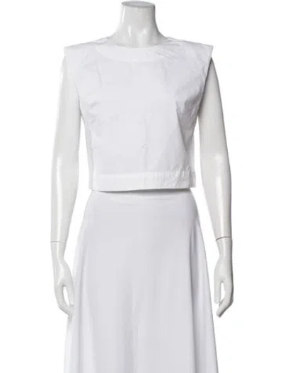 Pre-owned Julia Amory Crew Neck Sleeveless Top In White
