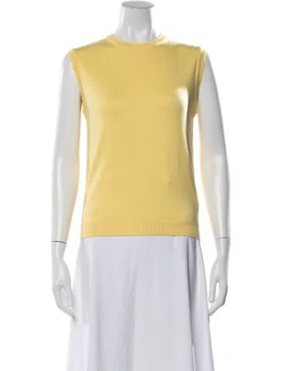Pre-owned Julia Amory Crew Neck Sleeveless Top In Yellow