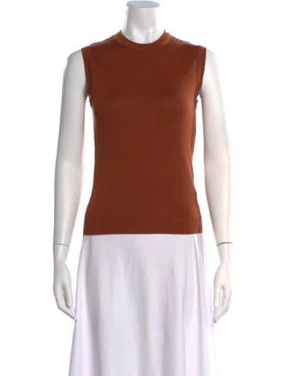 Pre-owned Julia Amory Crew Neck Sweater In Brown/orange
