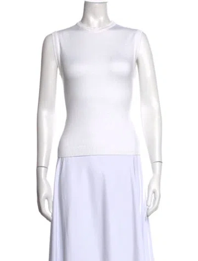 Pre-owned Julia Amory Crew Neck Sweater In White