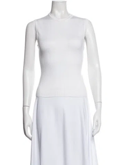 Pre-owned Julia Amory Crew Neck Sweater In White