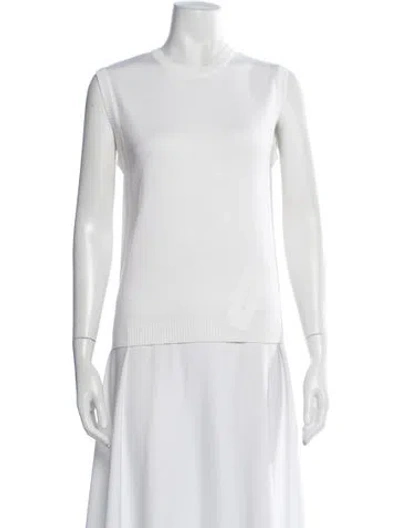 Pre-owned Julia Amory Crew Neck Sweater In White