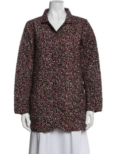 Pre-owned Julia Amory Floral Print Jacket In Black