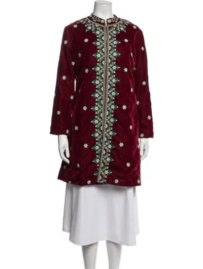 Pre-owned Julia Amory Floral Print Jacket In Red