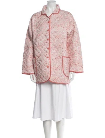 Pre-owned Julia Amory Floral Print Jacket W/ Tags In Pink