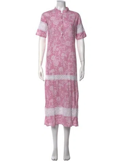 Pre-owned Julia Amory Floral Print Long Dress In Multicolor