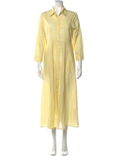 Pre-owned Julia Amory Floral Print Long Dress In Yellow