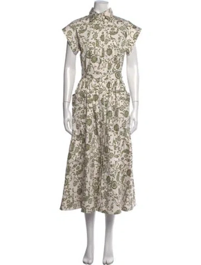 Pre-owned Julia Amory Floral Print Midi Length Dress In Multicolor