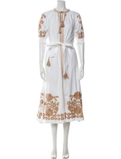 Pre-owned Julia Amory Floral Print Midi Length Dress In Multicolor