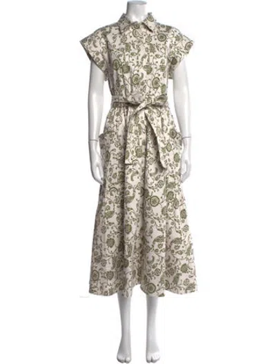 Pre-owned Julia Amory Floral Print Midi Length Dress In Multicolor