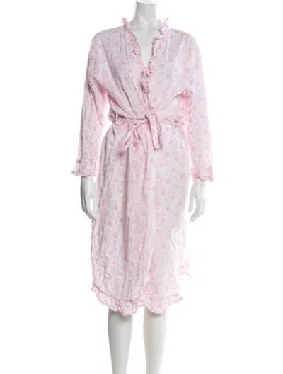 Pre-owned Julia Amory Floral Print Midi Length Dress In Pink